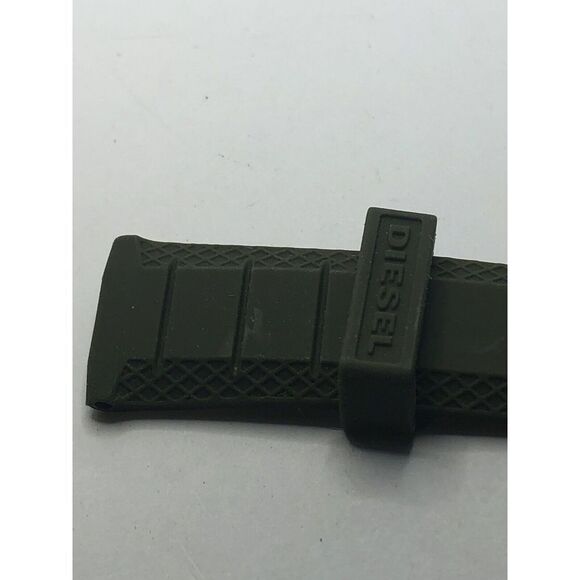 Diesel Watch Parts 2 Piece Silicone Half Band Only Clasp Army Green 22mm PY205 - Picture 7 of 8